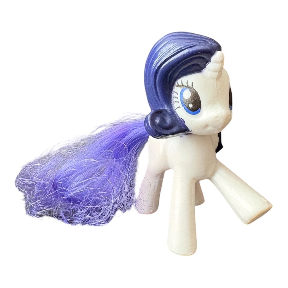 My Little Pony Rarity McDonald's Happy Meal Figure White Unicorn Purple Hair 3"